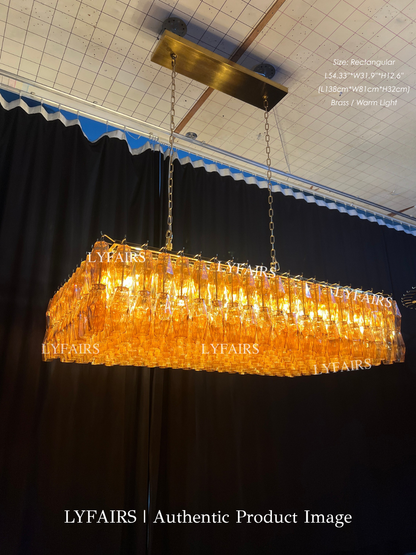 Lustre moderne en verre fumé rond/rectangulaire/entonnoir pour plafond bas