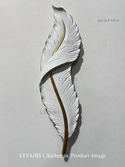 Light Luxury Creative White Feather Wall Light For Living Room/Bedside/Foyer
