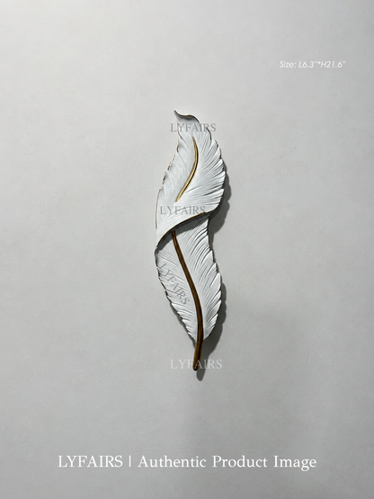 Light Luxury Creative White Feather Wall Light For Living Room/Bedside/Foyer