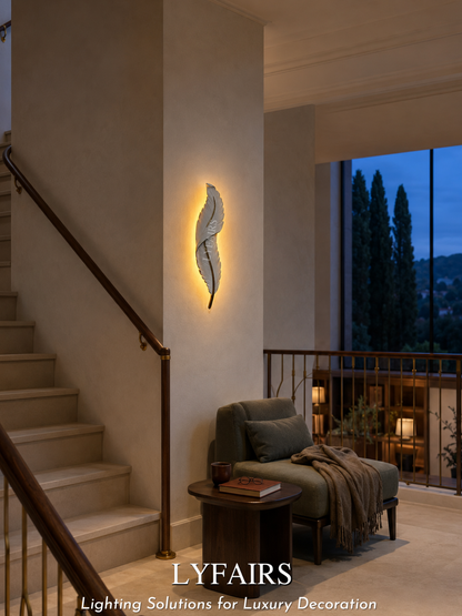 Light Luxury Creative White Feather Wall Light For Living Room/Bedside/Foyer