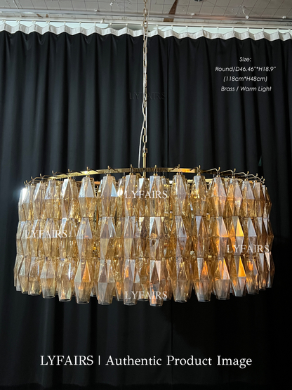 Lustre moderne en verre fumé rond/rectangulaire/entonnoir pour plafond bas