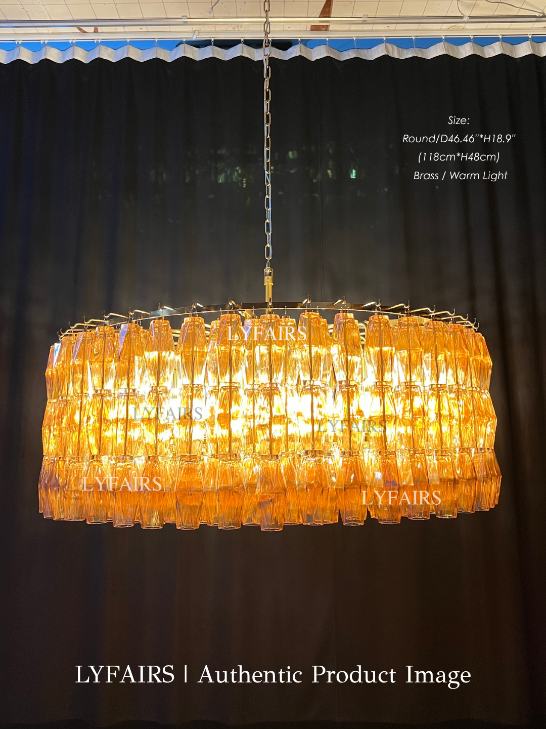 Lustre moderne en verre fumé rond/rectangulaire/entonnoir pour plafond bas