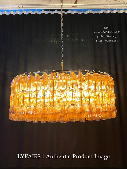 Lustre moderne en verre fumé rond/rectangulaire/entonnoir pour plafond bas