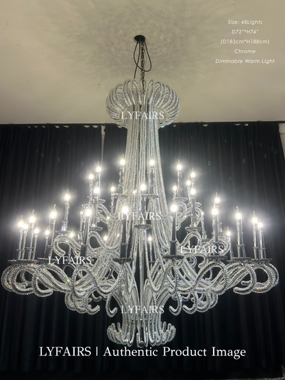 Lustre vintage en cristal en forme de tentacule de pieuvre pour salon/escalier/entrée