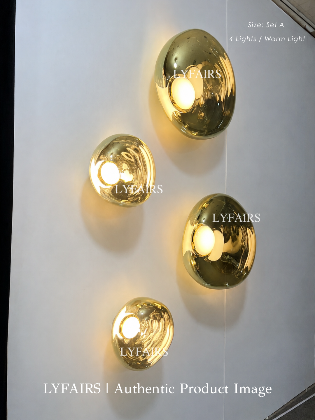 Modern Luxury Metallic Mirrored Irregular Lava Wall Sconce