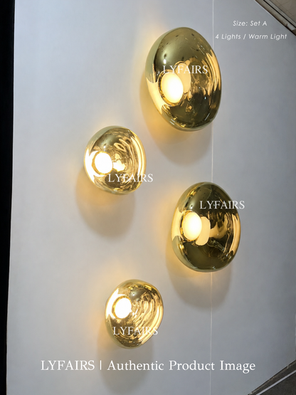 Modern Luxury Metallic Mirrored Irregular Lava Wall Sconce