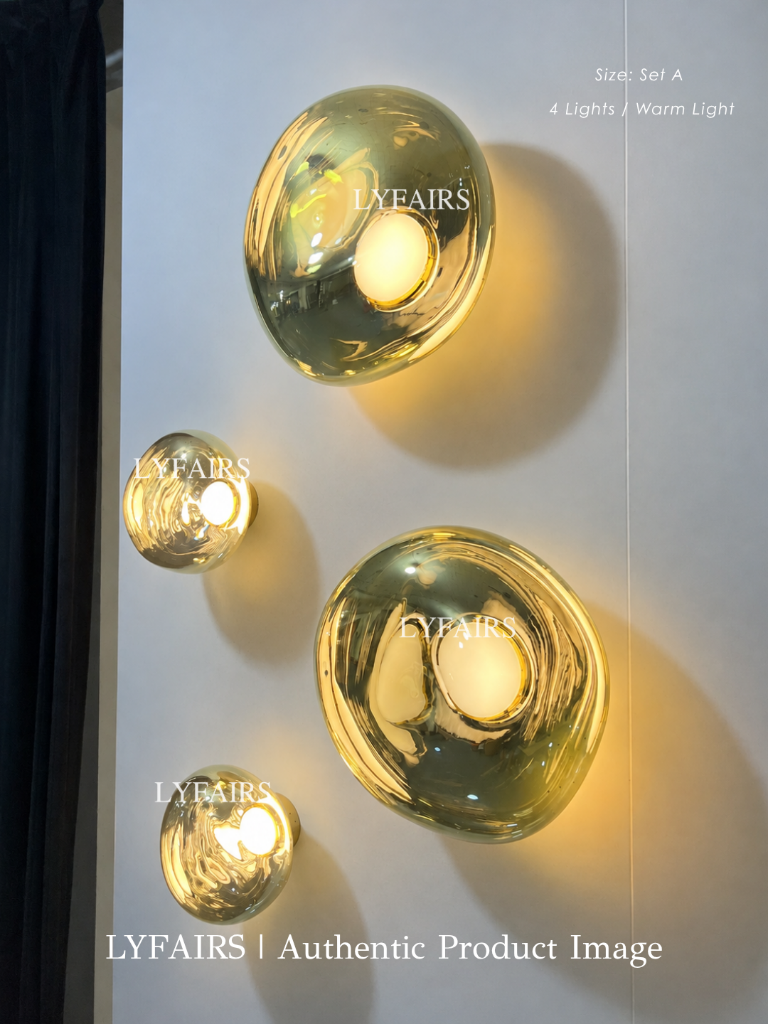 Modern Luxury Metallic Mirrored Irregular Lava Wall Sconce