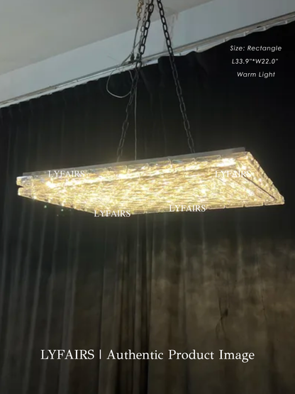 Extra Large Luxury Rectangle Light Flush Mount Crystal Chandelier for Living Room/Bedroom