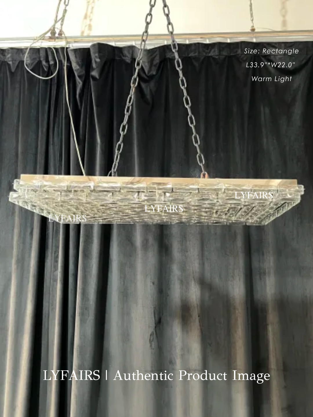 Extra Large Luxury Rectangle Light Flush Mount Crystal Chandelier for Living Room/Bedroom