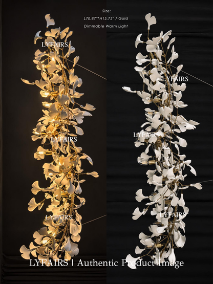 Linear Ginkgo Ceramic Chandelier for Dining Room/Kitchen island