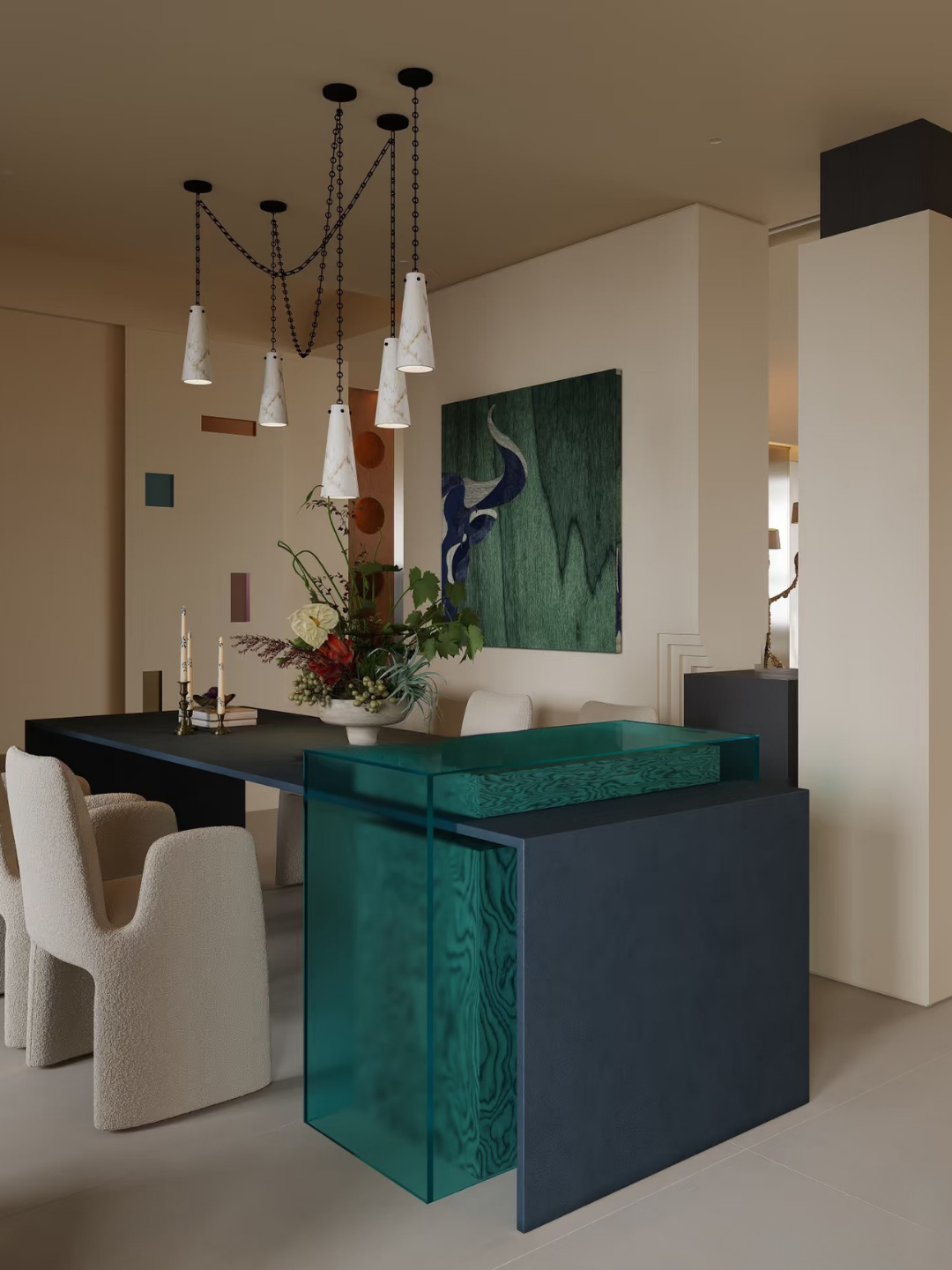Customized Alabaster Cluster Chandelier for Living/Dining Room/Restaurant/Hotel