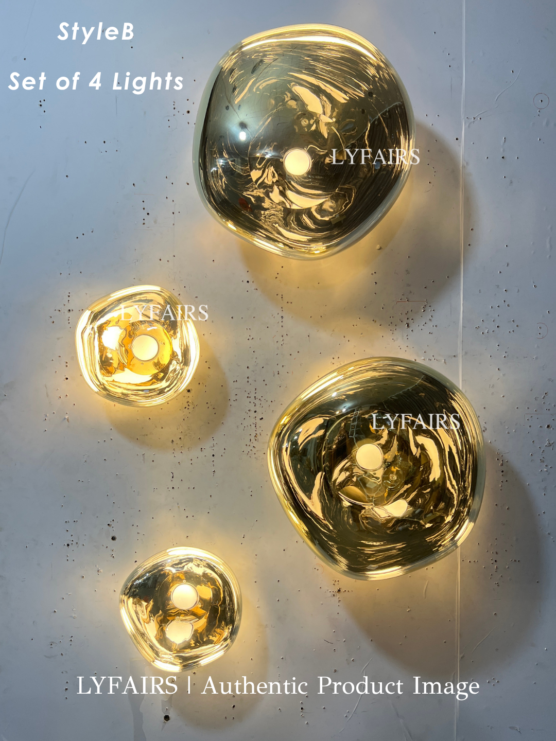 Modern Luxury Metallic Mirrored Irregular Lava Wall Sconce