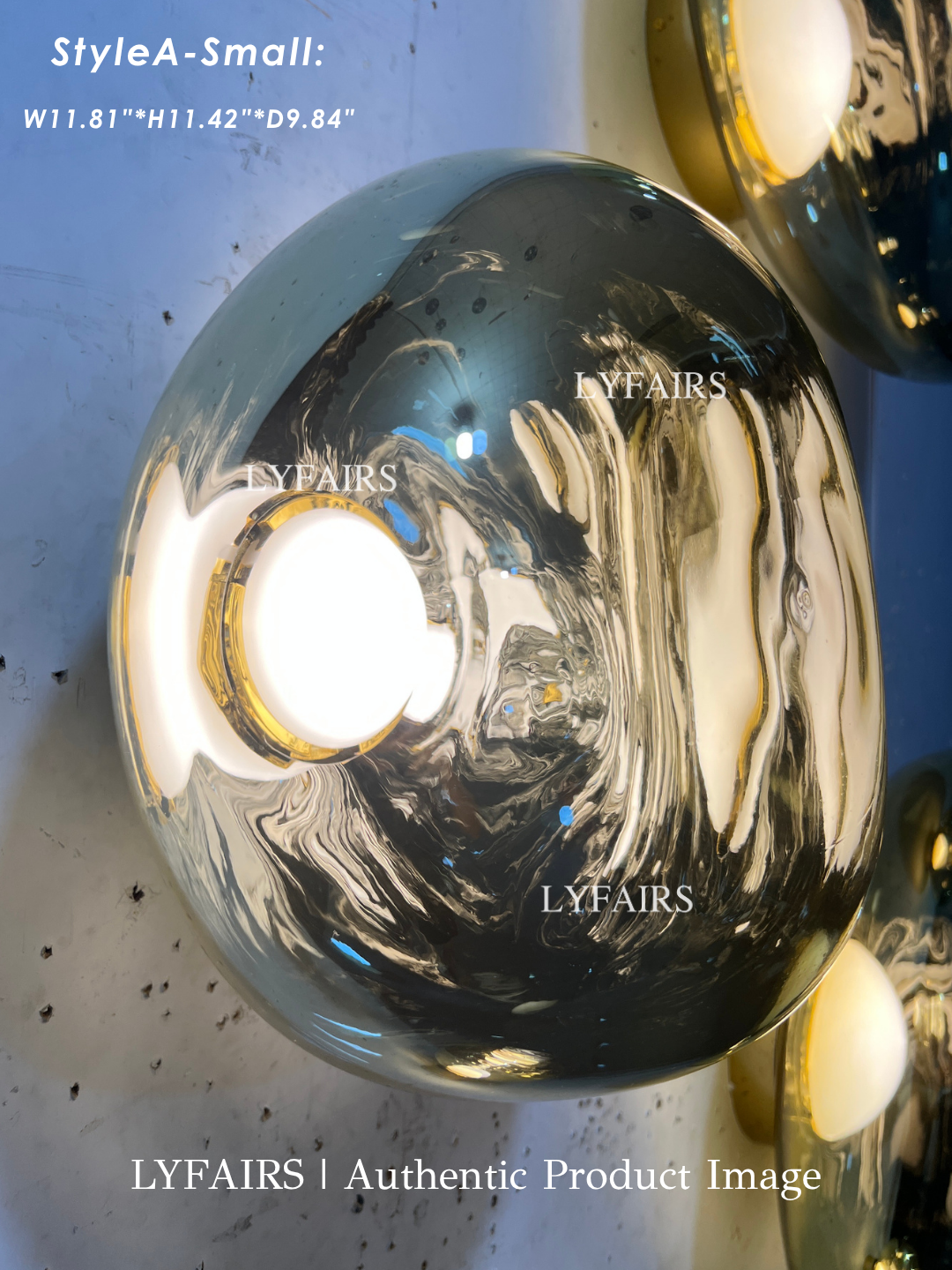 Modern Luxury Metallic Mirrored Irregular Lava Wall Sconce