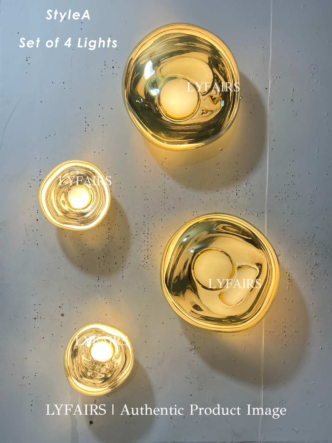 Modern Luxury Metallic Mirrored Irregular Lava Wall Sconce