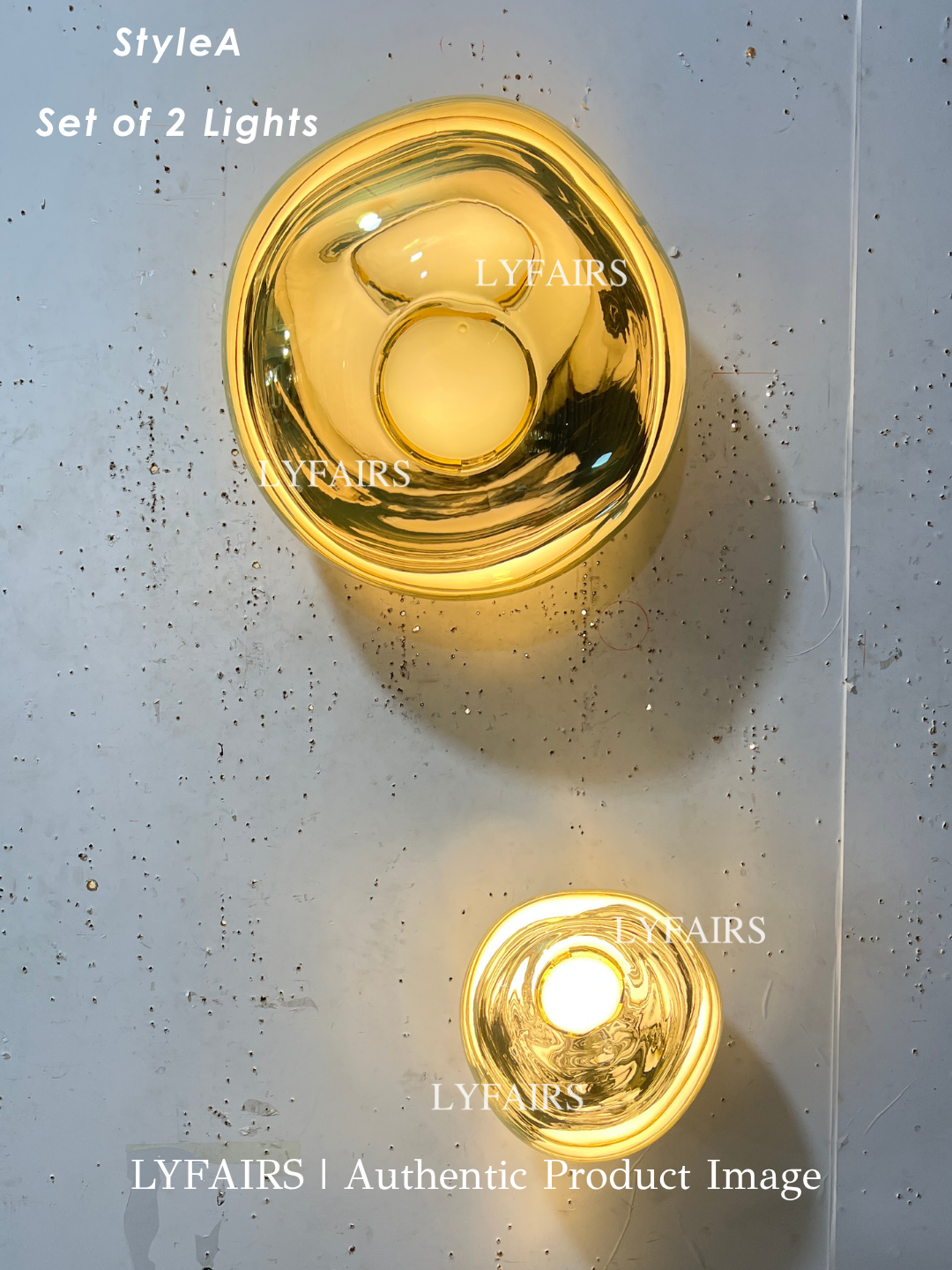 Modern Luxury Metallic Mirrored Irregular Lava Wall Sconce