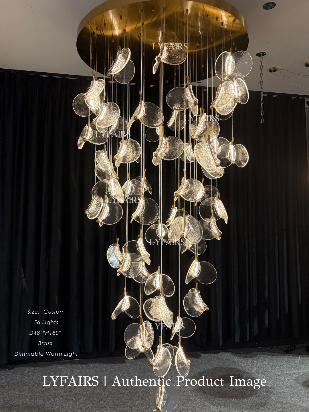 Modern Floating Chips Glass Chandelier for High Ceiling/Dining Room