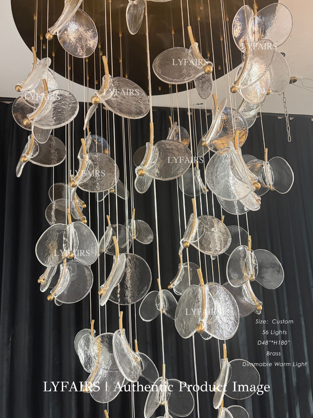 Modern Floating Chips Glass Chandelier for High Ceiling/Dining Room