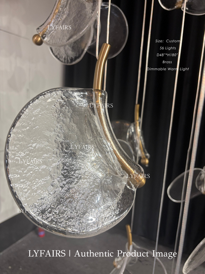Modern Floating Chips Glass Chandelier for High Ceiling/Dining Room