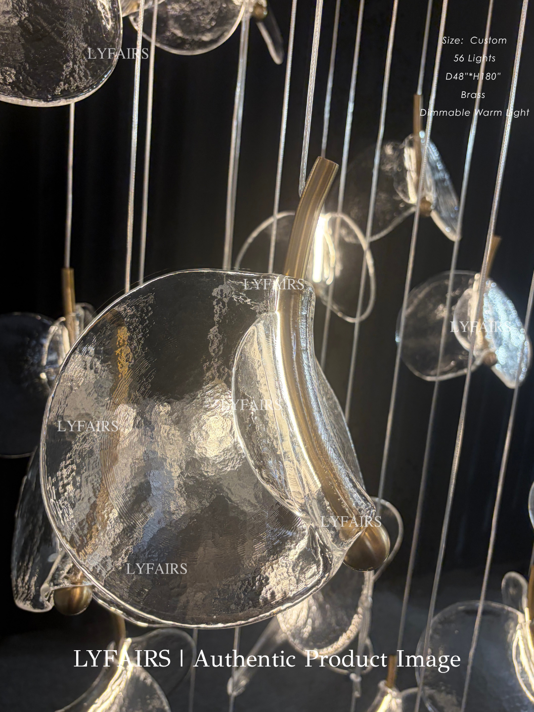 Modern Floating Chips Glass Chandelier for High Ceiling/Dining Room