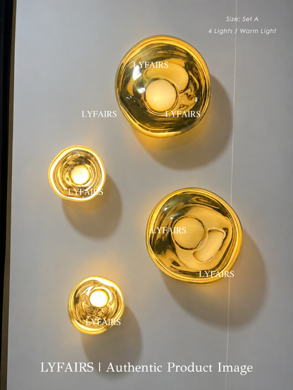 Modern Luxury Metallic Mirrored Irregular Lava Wall Sconce