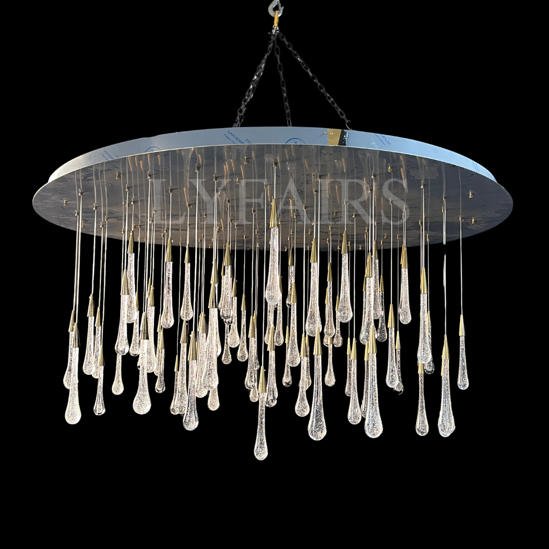 Oversized Modern Cascade Raindrop Crystal Chandelier