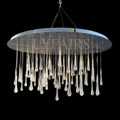 Oversized Modern Cascade Raindrop Crystal Chandelier