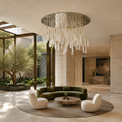 Oversized Modern Cascade Raindrop Crystal Chandelier