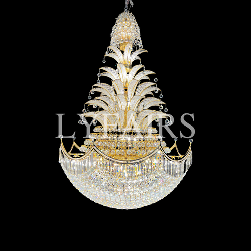 Golden Era Royal Grand Pineapple Design Crystal Chandelier