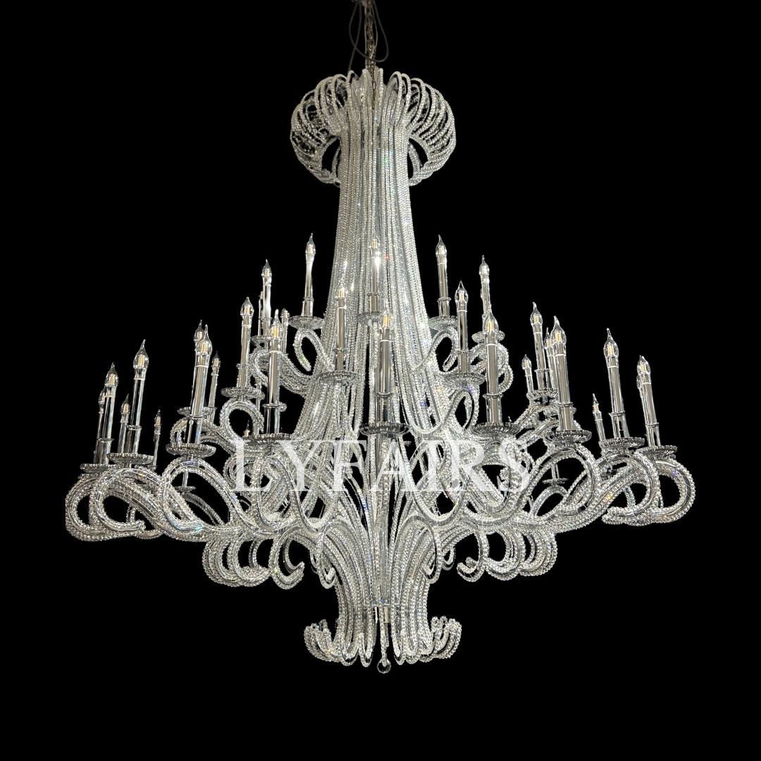 Lustre vintage en cristal en forme de tentacule de pieuvre pour salon/escalier/entrée