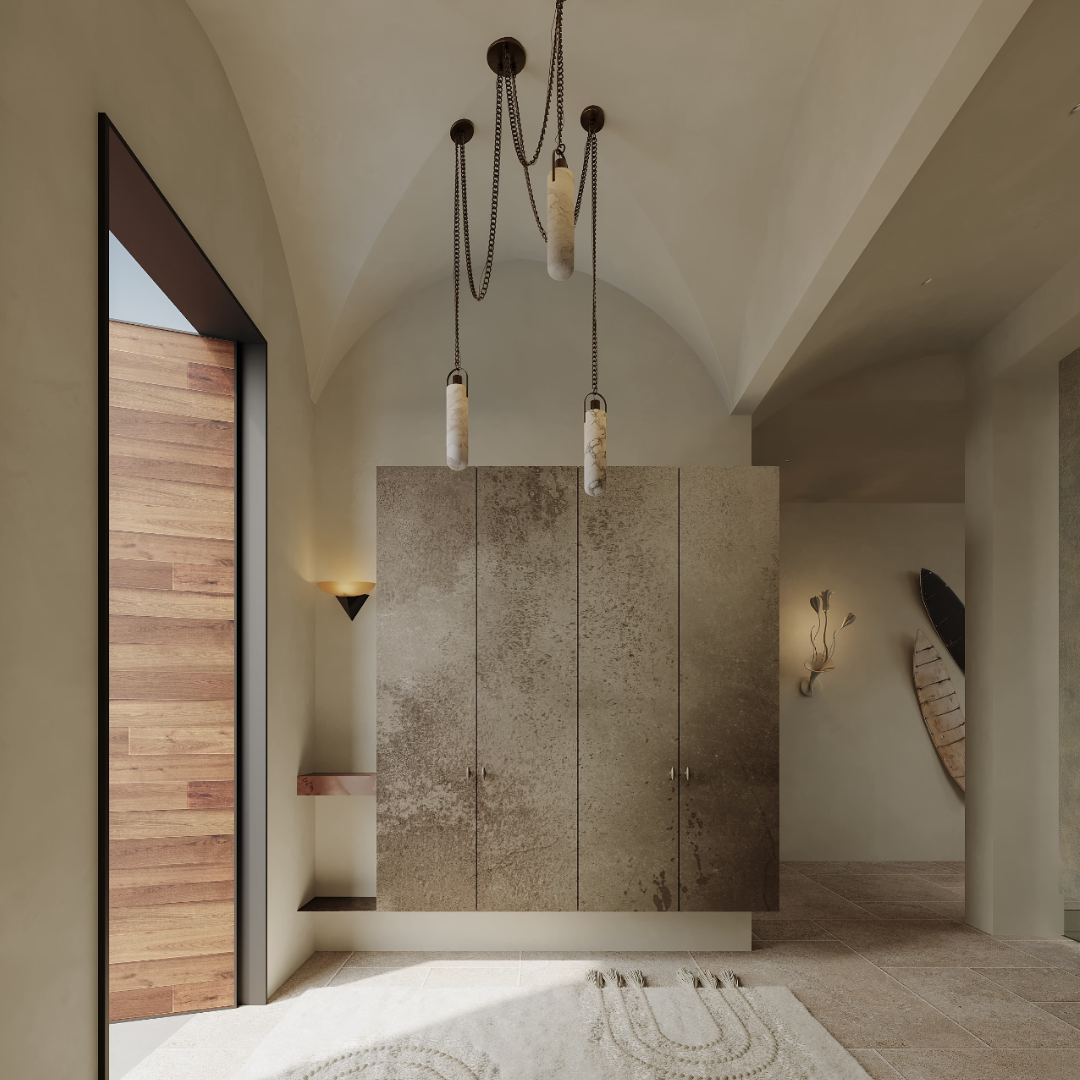 Modern Minimalist Natural Alabaster Cylinder Chain Cluster Ceiling Light