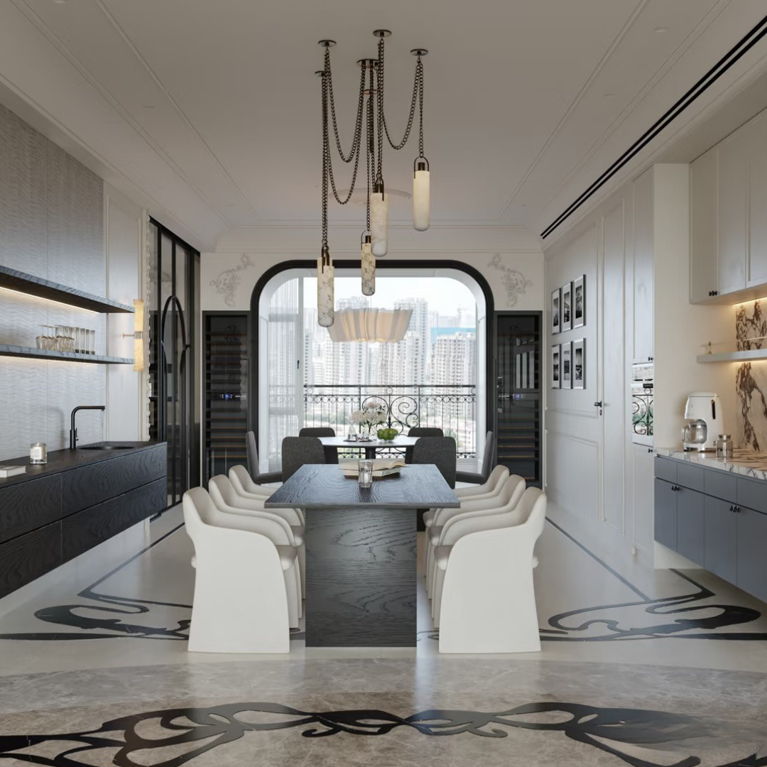 Modern Minimalist Natural Alabaster Cylinder Chain Cluster Ceiling Light