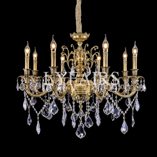 Baroque Revival Unique Patterned Antique Brass Chandelier Series
