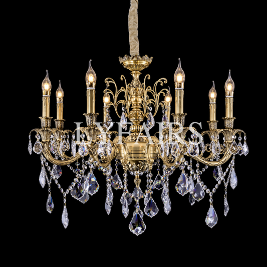 Baroque Revival Unique Patterned Antique Brass Chandelier Series