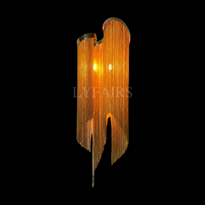 Post-Modern Extra Large Stainless Steel Tassel Wall Lamp