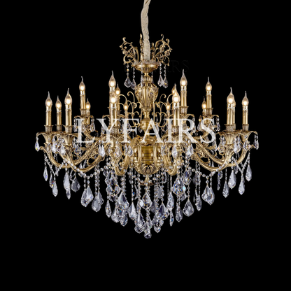 Baroque Revival Unique Patterned Antique Brass Chandelier Series