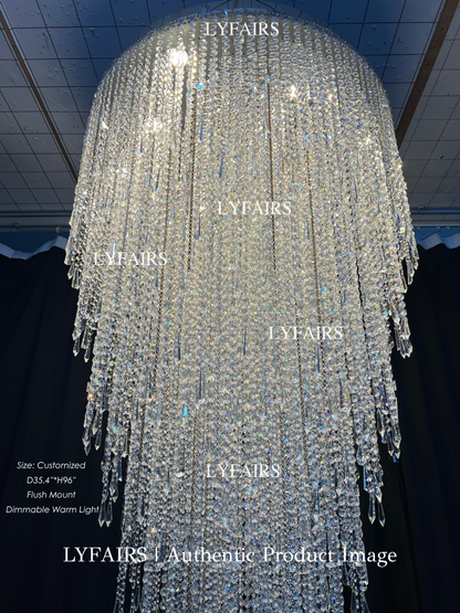 Lampadario moderno di lusso con nappa in cristallo per scale/soggiorno