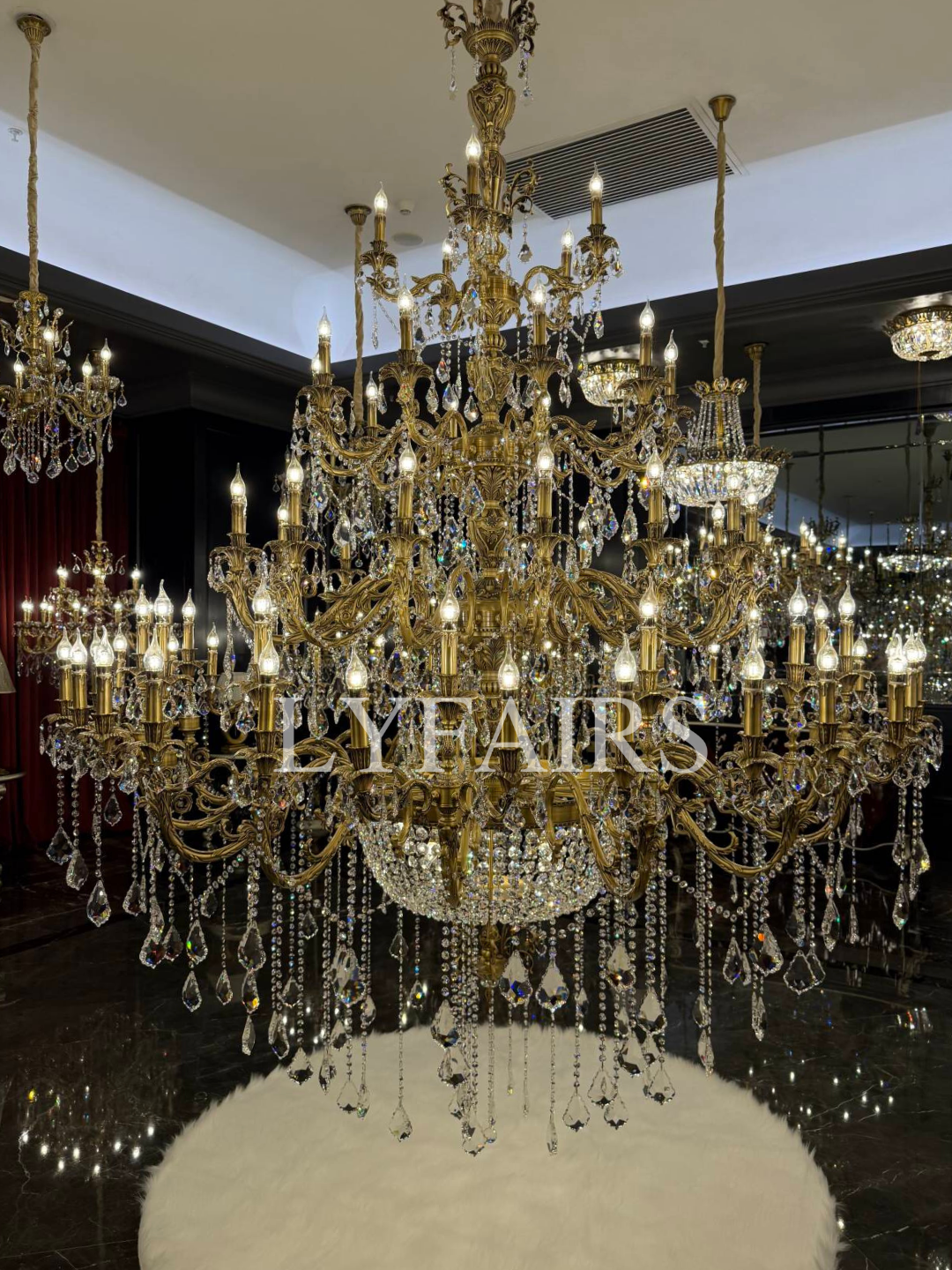 Baroque Revival Unique Patterned Antique Brass Chandelier Series
