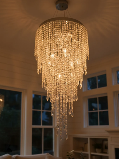 Modern Waterfall Crystal Tassel Pendant