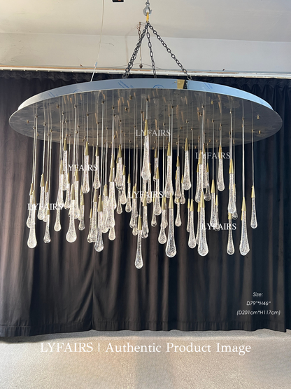 Oversized Modern Cascade Raindrop Crystal Chandelier