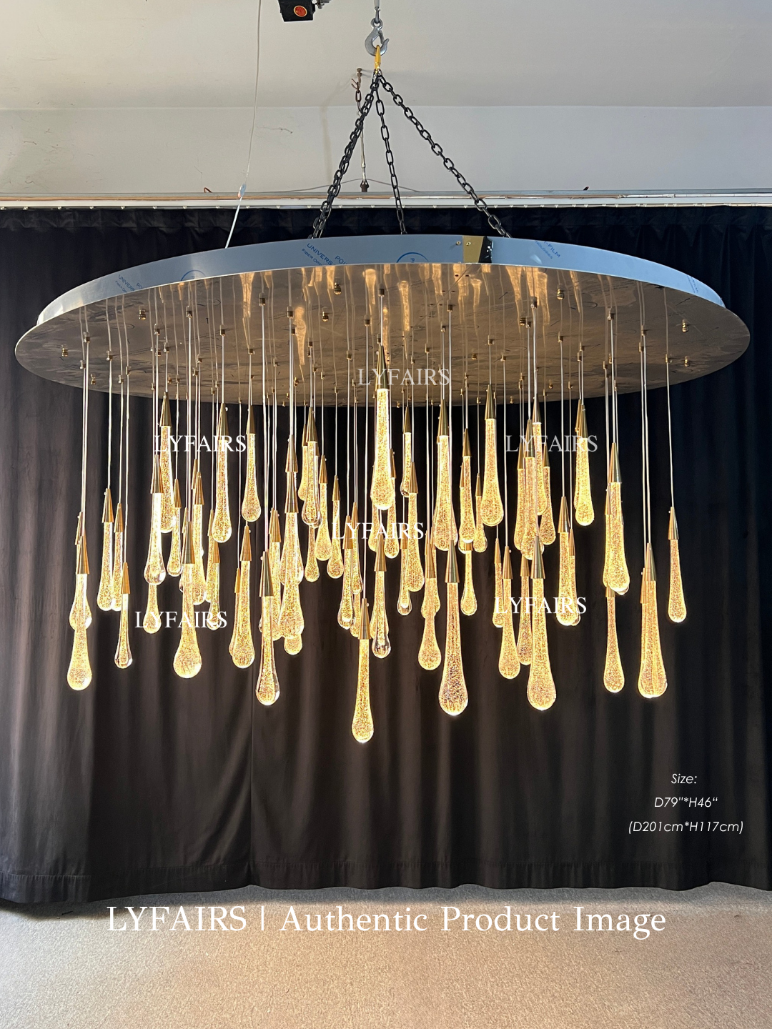 Oversized Modern Cascade Raindrop Crystal Chandelier