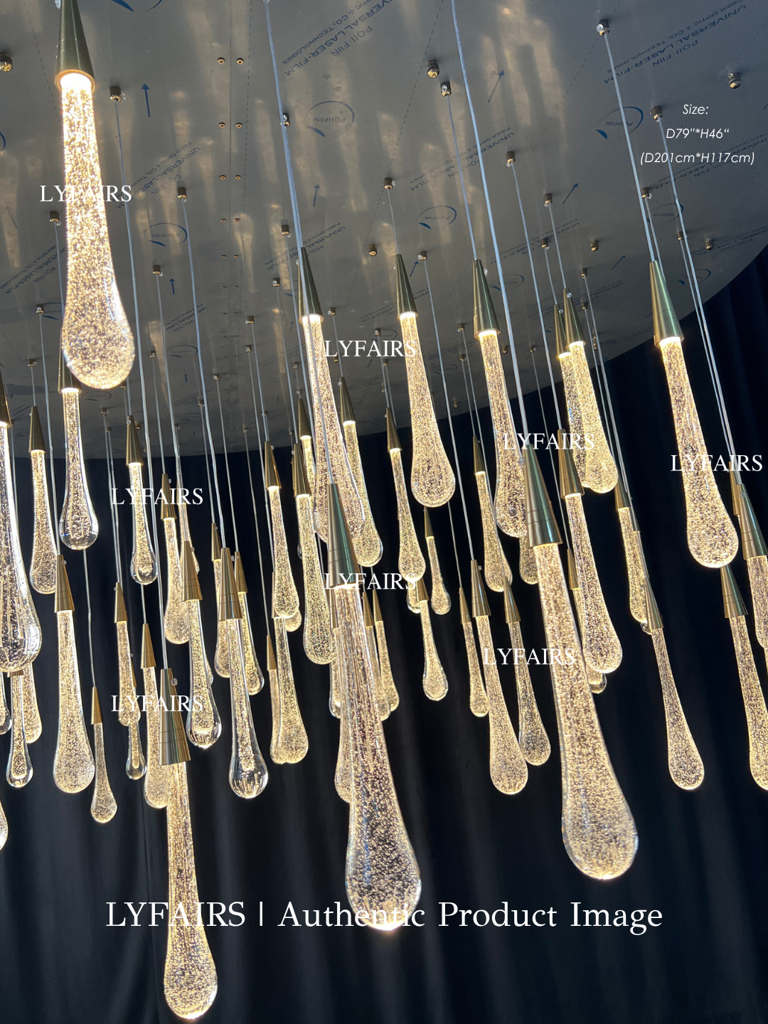 Oversized Modern Cascade Raindrop Crystal Chandelier