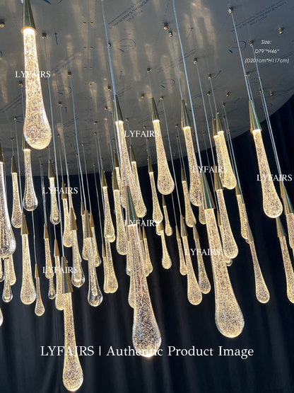 Oversized Modern Cascade Raindrop Crystal Chandelier
