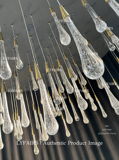Oversized Modern Cascade Raindrop Crystal Chandelier