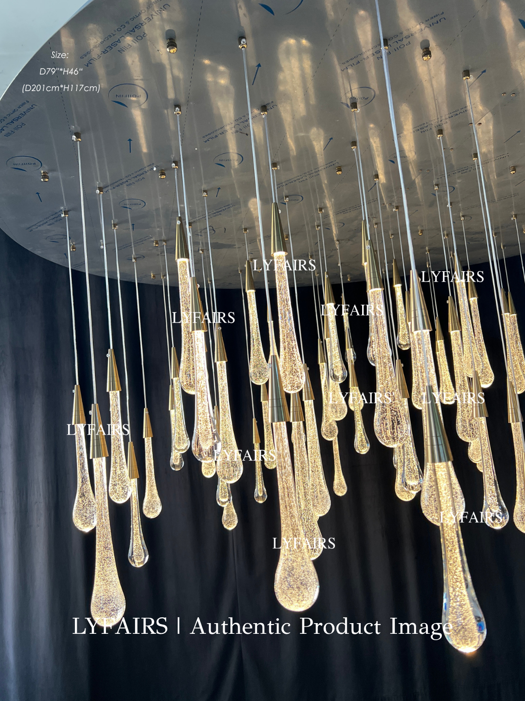 Oversized Modern Cascade Raindrop Crystal Chandelier