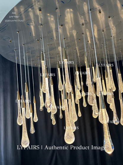 Oversized Modern Cascade Raindrop Crystal Chandelier