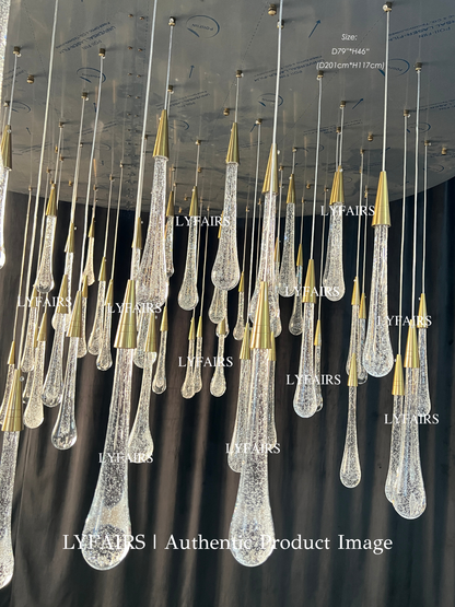 Oversized Modern Cascade Raindrop Crystal Chandelier