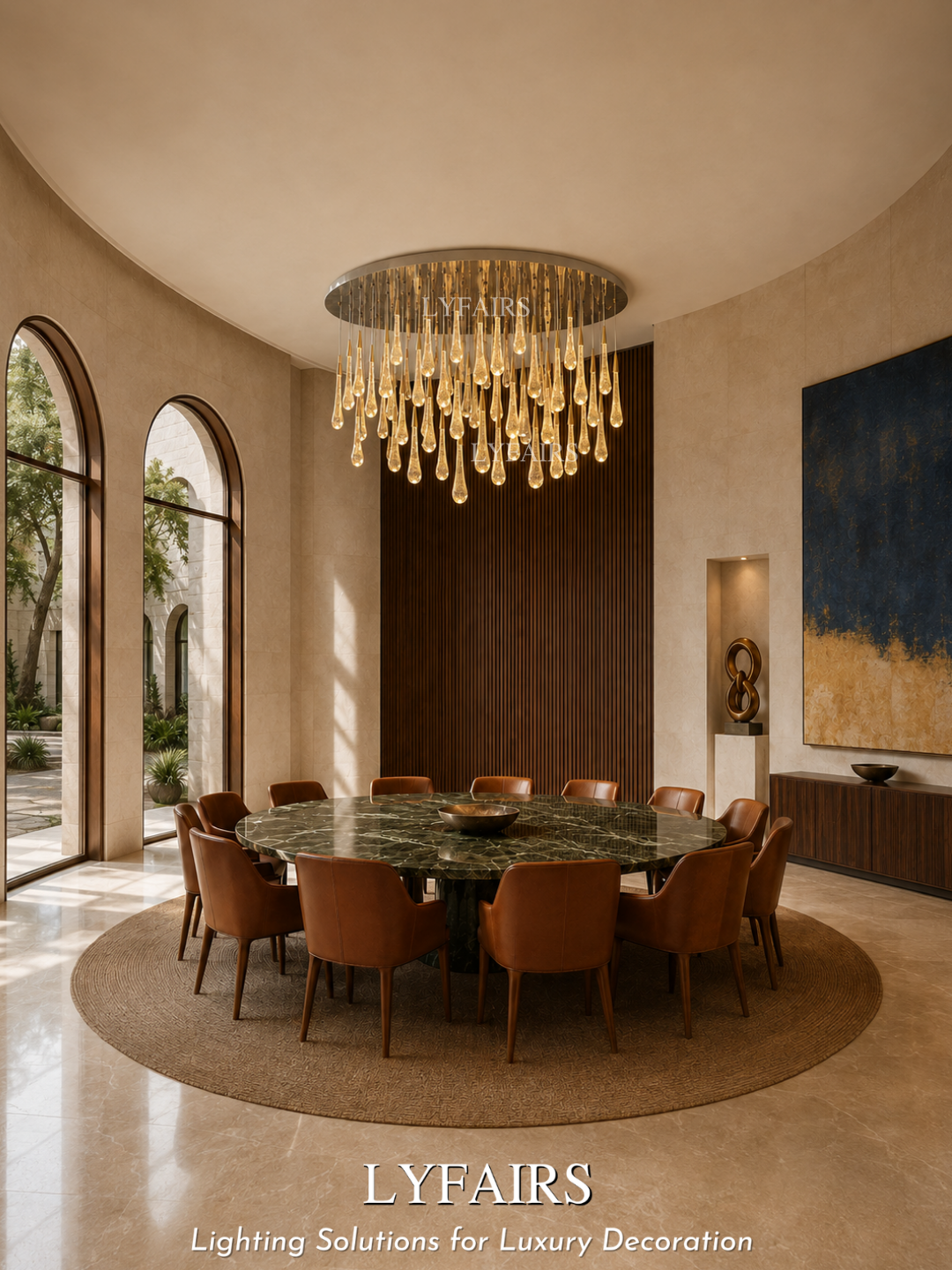 Oversized Modern Cascade Raindrop Crystal Chandelier