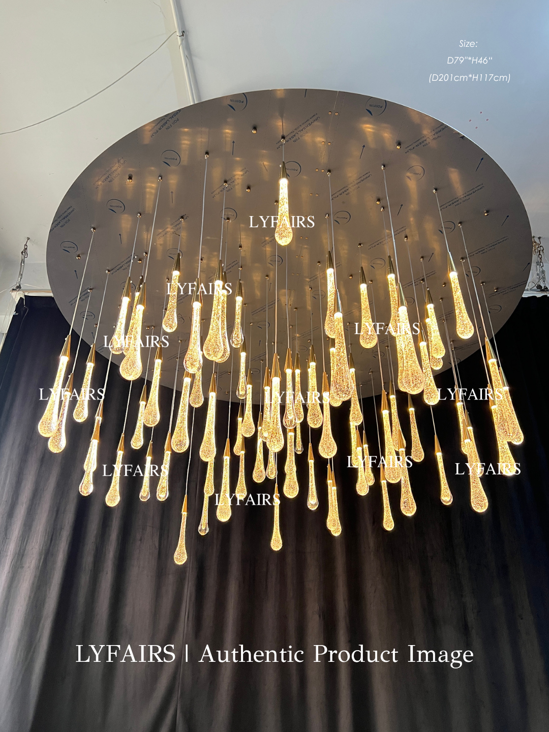 Oversized Modern Cascade Raindrop Crystal Chandelier