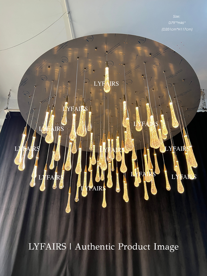 Oversized Modern Cascade Raindrop Crystal Chandelier