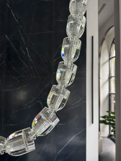 Modern Crystal Bullet Necklace Chain Chandelier for Living Room/Staircase/Restaurant